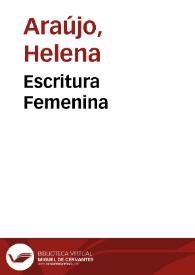 Escritura Femenina | Biblioteca Virtual Miguel de Cervantes