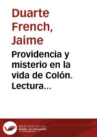 Providencia y misterio en la vida de Colón.  Lectura hecha en la Academia Colombiana de Historia en la sesión del 12 de octubre | Biblioteca Virtual Miguel de Cervantes