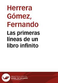 Las primeras líneas de un libro infinito | Biblioteca Virtual Miguel de Cervantes