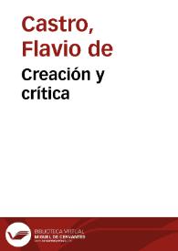 Creación y crítica | Biblioteca Virtual Miguel de Cervantes