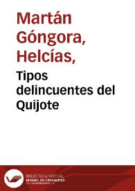 Tipos delincuentes del Quijote | Biblioteca Virtual Miguel de Cervantes