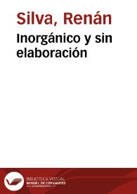 Inorgánico y sin elaboración | Biblioteca Virtual Miguel de Cervantes