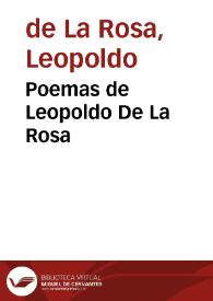 Poemas de Leopoldo De La Rosa | Biblioteca Virtual Miguel de Cervantes