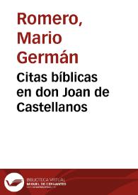 Citas bíblicas en don Joan de Castellanos | Biblioteca Virtual Miguel de Cervantes