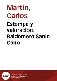 Estampa y valoración. Baldomero Sanín Cano | Biblioteca Virtual Miguel de Cervantes