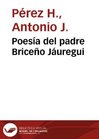 Poesía del padre Briceño Jáuregui | Biblioteca Virtual Miguel de Cervantes