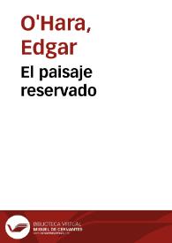 El paisaje reservado | Biblioteca Virtual Miguel de Cervantes