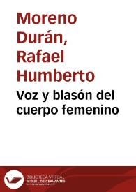 Voz y blasón del cuerpo femenino | Biblioteca Virtual Miguel de Cervantes