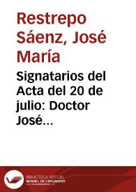 Signatarios del Acta del 20 de julio: Doctor José Ignacio Pescador | Biblioteca Virtual Miguel de Cervantes