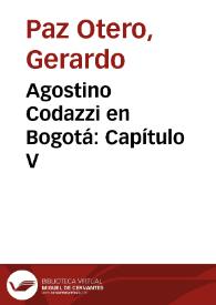 Agostino Codazzi en Bogotá: Capítulo V | Biblioteca Virtual Miguel de Cervantes