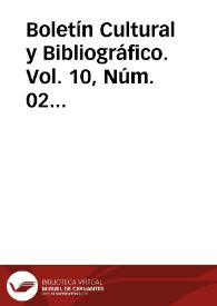 Boletín Cultural y Bibliográfico. Vol. 10, Núm. 02 (1967) | Biblioteca Virtual Miguel de Cervantes