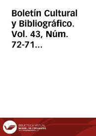 Boletín Cultural y Bibliográfico. Vol. 43, Núm. 72-71 (2006) | Biblioteca Virtual Miguel de Cervantes