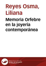 Memoria Orfebre en la joyería contemporánea | Biblioteca Virtual Miguel de Cervantes