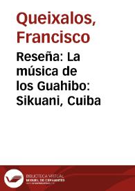 Reseña: La música de los Guahibo: Sikuani, Cuiba | Biblioteca Virtual Miguel de Cervantes