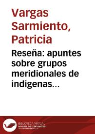 Reseña: apuntes sobre grupos meridionales de indigenas Choco en Colombia | Biblioteca Virtual Miguel de Cervantes