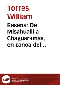 Reseña: De Misahualli a Chaguaramas, en canoa del Amazonas al Caribe | Biblioteca Virtual Miguel de Cervantes