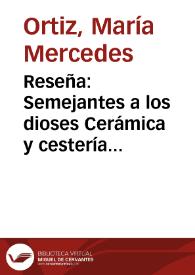 Reseña: Semejantes a los dioses Cerámica y cestería embera-chamí | Biblioteca Virtual Miguel de Cervantes