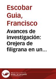 Avances de investigación:  Orejera de filigrana en un naufragio del siglo XVI | Biblioteca Virtual Miguel de Cervantes