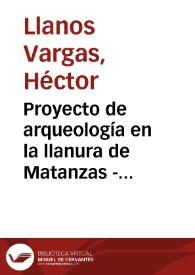 Proyecto de arqueología en la llanura de Matanzas - Informe preliminar | Biblioteca Virtual Miguel de Cervantes