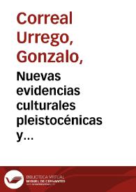 Nuevas evidencias culturales pleistocénicas y megafauna en Colombia | Biblioteca Virtual Miguel de Cervantes