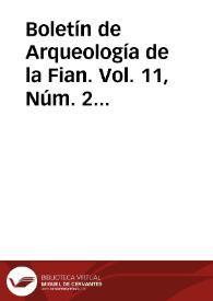 Boletín de Arqueología de la Fian. Vol. 11, Núm. 2 (1996) | Biblioteca Virtual Miguel de Cervantes