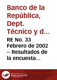 RE No. 33 Febrero de 2002 -- Resultados de la encuesta de expectativas de enero de 2002 | Biblioteca Virtual Miguel de Cervantes