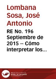 RE No. 196 Septiembre  de 2015 -- Cómo interpretar los estados financieros de un banco central | Biblioteca Virtual Miguel de Cervantes