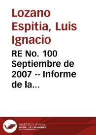 RE No. 100 Septiembre de 2007 -- Informe de la Comisión Independiente del Gasto Público | Biblioteca Virtual Miguel de Cervantes