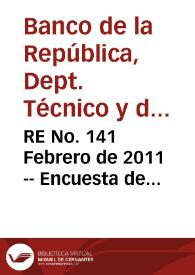 RE No. 141 Febrero  de 2011 -- Encuesta de expectativas de enero de 2011 | Biblioteca Virtual Miguel de Cervantes