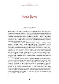 Letra Livre (Lisboa, 2006- ) [Semblanza] / António Baião | Biblioteca Virtual Miguel de Cervantes