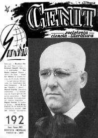 Cenit : Revista de Sociología, Ciencia y Literatura. Año XX, núm. 192, enero-febrero 1970 | Biblioteca Virtual Miguel de Cervantes