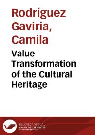 Value Transformation of the Cultural Heritage | Biblioteca Virtual Miguel de Cervantes