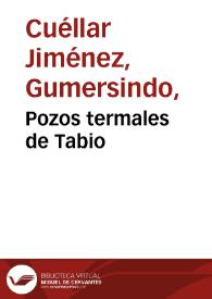 Pozos termales de Tabio | Biblioteca Virtual Miguel de Cervantes