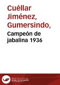 Campeón de jabalina 1936 | Biblioteca Virtual Miguel de Cervantes