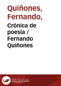 Cuadernos Hispanoamericanos, núm. 184 (abril de 1965). Crónica de poesía
 / Fernando Quiñones | Biblioteca Virtual Miguel de Cervantes