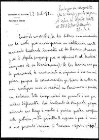 Carta de José María Ots a Rafael Altamira. Sevilla, 22 de octubre de 1924 | Biblioteca Virtual Miguel de Cervantes