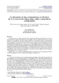 La elevación de las temperaturas en el norte de la Comunidad Valenciana: valor y naturaleza (1950-2016) / José Quereda Sala, Enrique Montón Chiva y Victoria Quereda Vázquez | Biblioteca Virtual Miguel de Cervantes