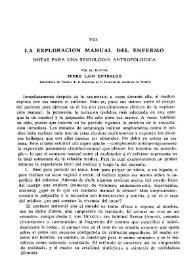 La exploración manual del enfermo. Notas para una semiología antropológica / Pedro Laín Entralgo | Biblioteca Virtual Miguel de Cervantes