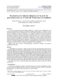 Reconstrucción dendroclimática de la serie de precipitaciones en el Valle de Polaciones (Cantabria) / Vicente Lallana Llorente | Biblioteca Virtual Miguel de Cervantes