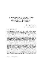 Introducción al estudio del Teatro Español Universitario en su primera etapa (1940-1951): una bibliografía crítica / Javier Huerta Calvo | Biblioteca Virtual Miguel de Cervantes