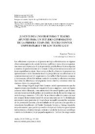 Juventudes universitarias y teatro. Apuntes para un estudio comparativo de la primera etapa del teatro español universitario y de los Teatri G.U.F. / Simone Trecca | Biblioteca Virtual Miguel de Cervantes