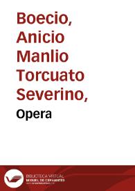 Opera | Biblioteca Virtual Miguel de Cervantes