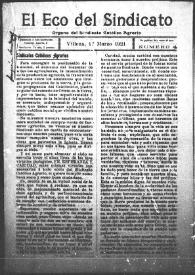 El Eco del Sindicato : órgano del Sindicato Católico Agrario (Villena). Núm. 4, 1 de marzo de 1921 | Biblioteca Virtual Miguel de Cervantes