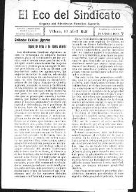 El Eco del Sindicato : órgano del Sindicato Católico Agrario (Villena). Núm. 7, 16 de abril de 1921 | Biblioteca Virtual Miguel de Cervantes