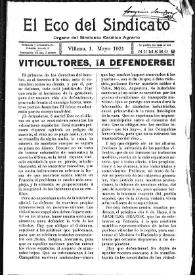 El Eco del Sindicato : órgano del Sindicato Católico Agrario (Villena). Núm. 8, 1 de mayo de 1921 | Biblioteca Virtual Miguel de Cervantes