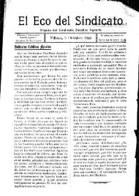 El Eco del Sindicato : órgano del Sindicato Católico Agrario (Villena). Núm. 14, 5 de octubre de 1921 | Biblioteca Virtual Miguel de Cervantes