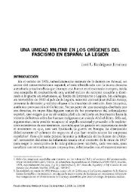 Una unidad militar en los orígenes del fascismo en España: la Legión  / José Luis Rodríguez Jiménez | Biblioteca Virtual Miguel de Cervantes