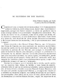 Mi recuerdo de Don Manuel / Pedro Laín Entralgo | Biblioteca Virtual Miguel de Cervantes