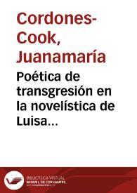 Poética de transgresión en la novelística de Luisa Valenzuela / Juanamaría Cordones-Cook | Biblioteca Virtual Miguel de Cervantes