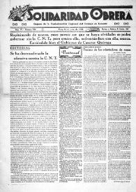 Solidaridad Obrera : Órgano y Portavoz de la Confederación Regional del Trabajo de Levante. Núm. 124,  26 de junio de 1936 | Biblioteca Virtual Miguel de Cervantes